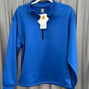 Men's Vibrant Blue Zip-Up Sweater